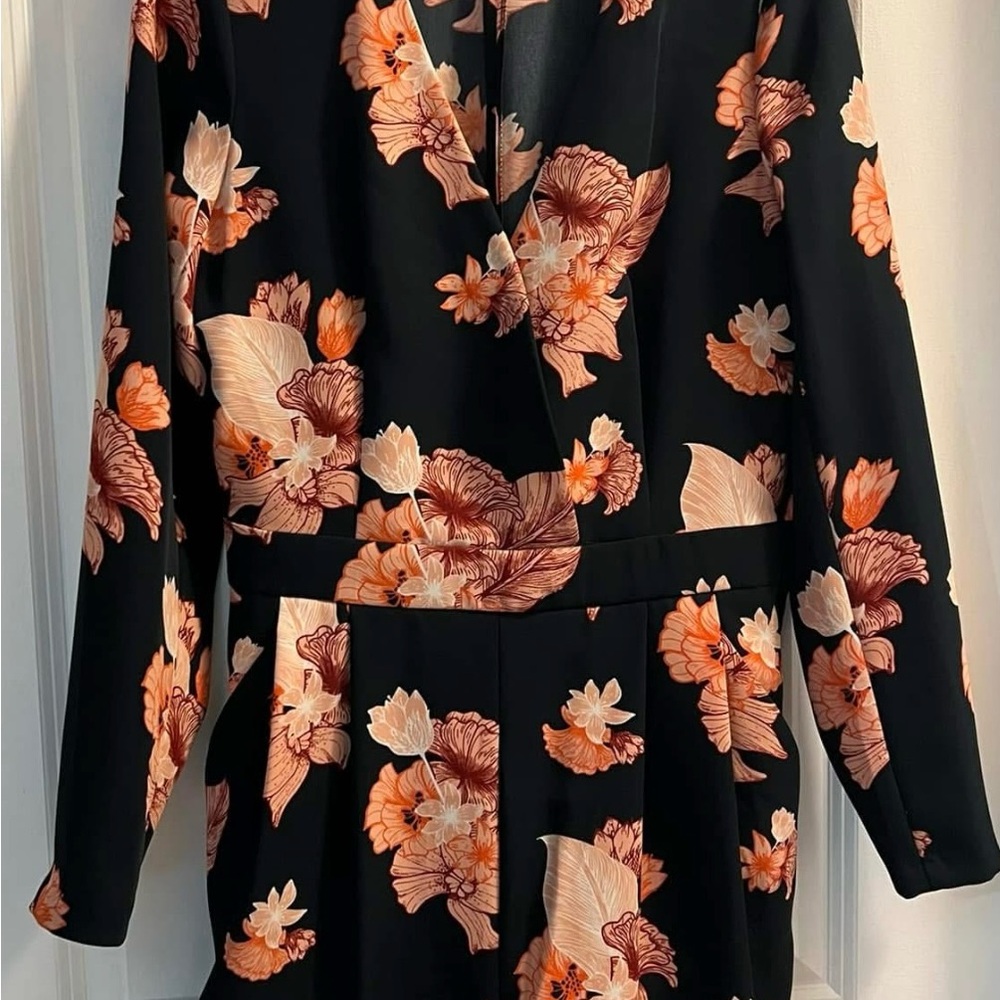 H&M Black Floral Jumpsuit